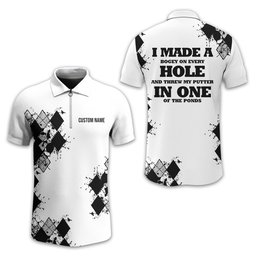 I Made A Bogey Personalized Golf Polo Shirt, Golf Shirt, Gift For Golfers SH818