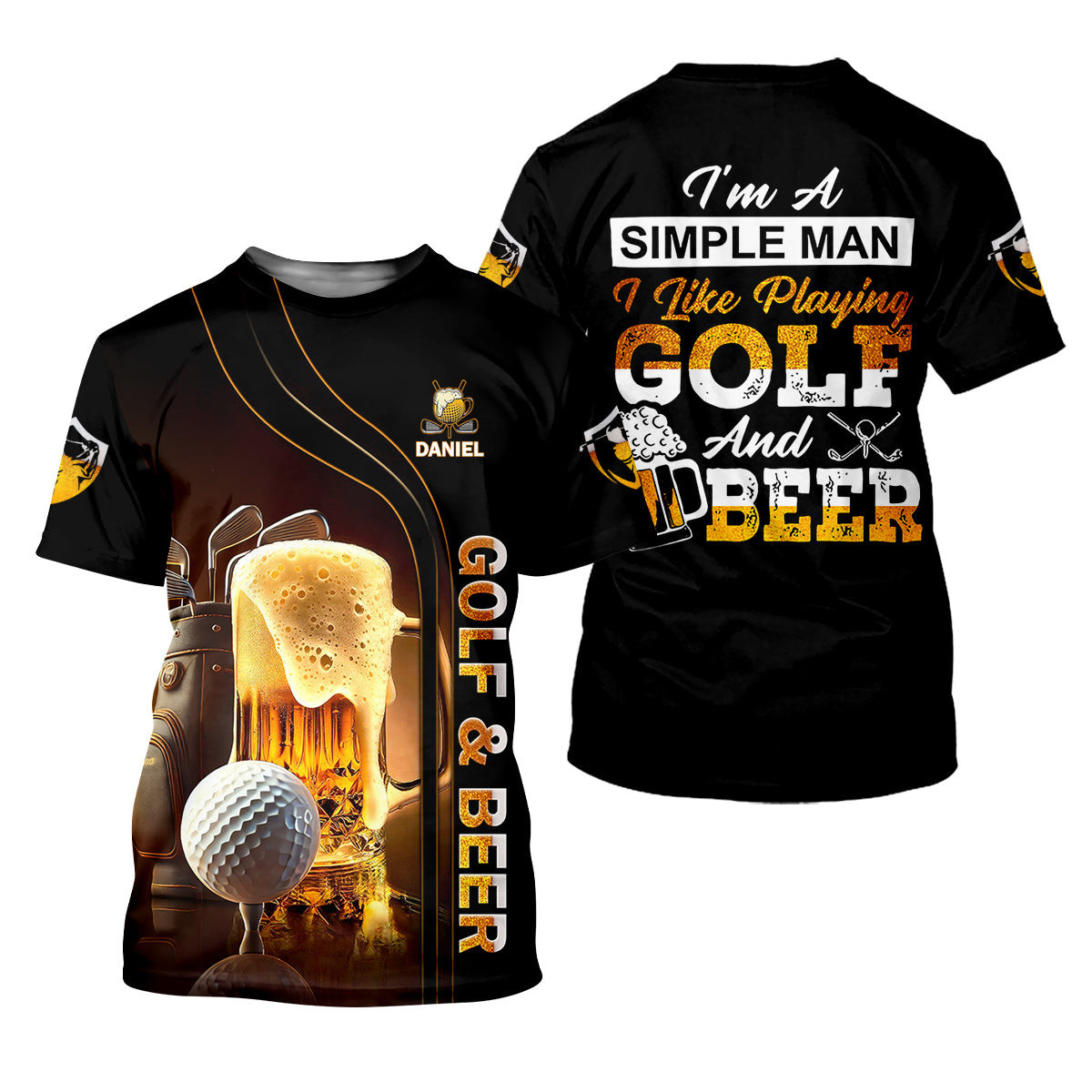I'm A Simple Man I Like Playing Golf & Beer Custom Funny Golf Polo Shirt, Dad Golf Gifts SH818