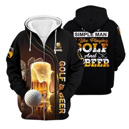 I'm A Simple Man I Like Playing Golf & Beer Custom Funny Golf Polo Shirt, Dad Golf Gifts SH818