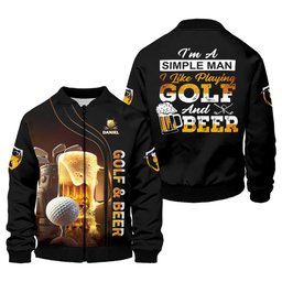 I'm A Simple Man I Like Playing Golf & Beer Custom Funny Golf Polo Shirt, Dad Golf Gifts SH818