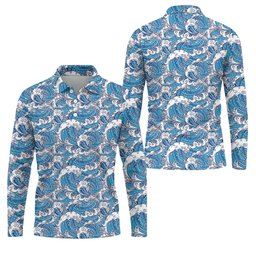 Japanese Wave Art Hawaiian Golf Shirt, Summer Ocean Men's Golf Shirt, Polo Shirts For Men SH818