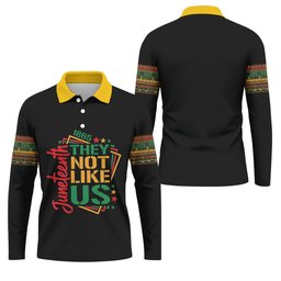 Juneteenth They Not Like Us 1865 Heritage Golf Polo Shirt, Golf Shirts For Men, Printed Golf Shirts SH818