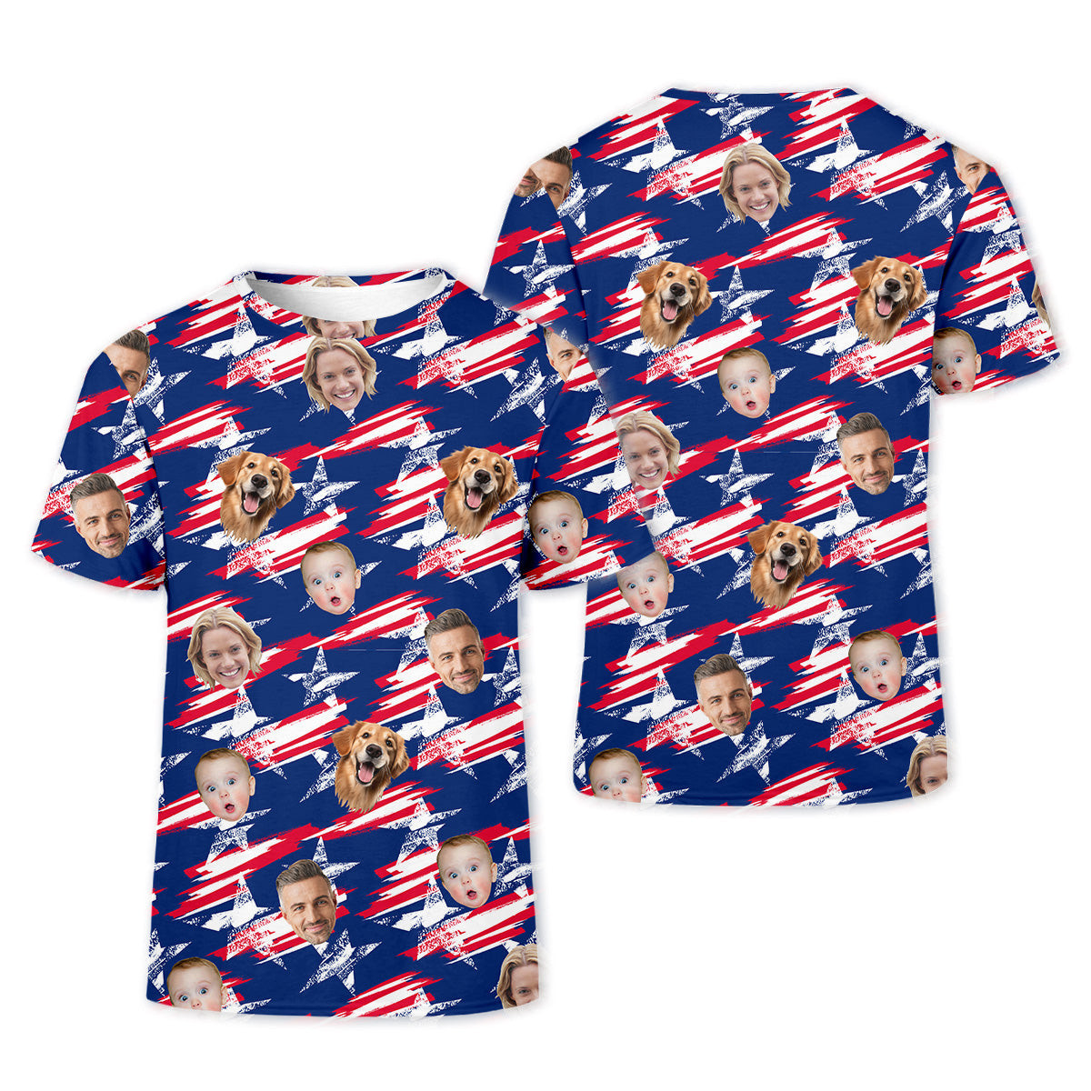 Ladies Golf Shirt, Patriotic Golf Polos, Custom Face Shirt, Family Portrait Golf Shirt, Golf Polo For Ladies SH818