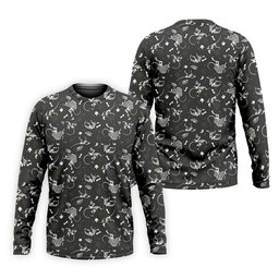 Dinosaur Golf Shirt, Funny Skeleton Patterned Golf Polos, Long Sleeve Golf Shirts, Men Golf Polo SH818