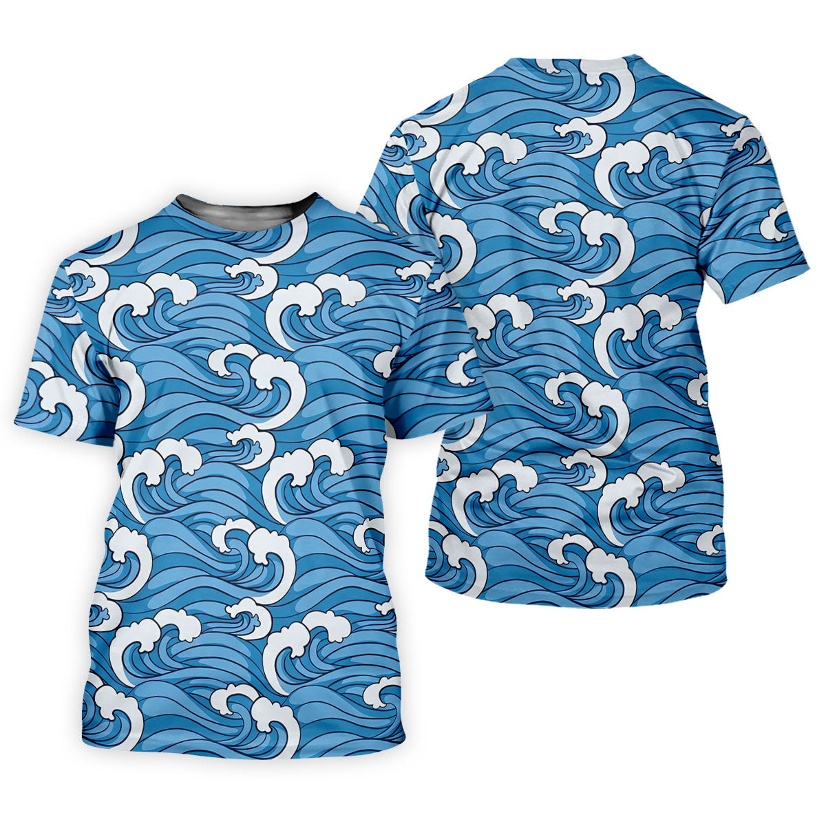 Japanese Wave Golf Shirt, Ocean Wave Pattern Women's Golf Polo, Polo Shirts For Women SH818