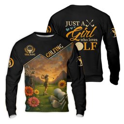 Just A Girl Who Loves Goft Custom Womens Golf Polo Shirt, Ladies Golf Shirts, Womens Golf Clothes SH818