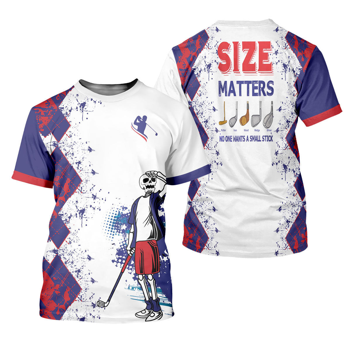 Size Matters No One Wants A Small Stick Mens Golf Polo Shirt, Mens Golf Gift, Funny Golf Shirt SH818