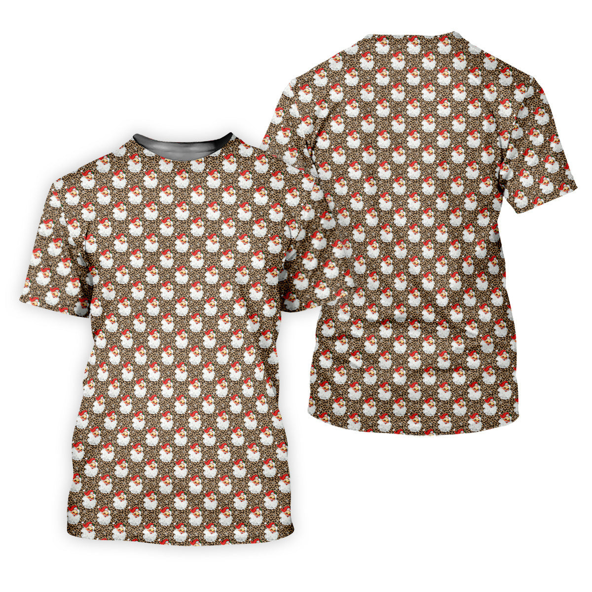 Leopard Santa Xmas Golf Shirt, Ladies Golf Tops, Retro Golf Shirt, Christmas Golf Shirt, Golf Shirt For Women SH818