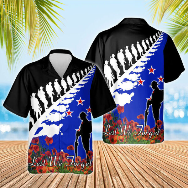 Lest We Forget. Veterans. Memorial New Zealand Hawaiian Shirt SH818