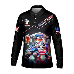 Let's Get Drunk And Drive The Golf Cart Custom Men's Golf Polo Shirt, Funny Golf Shirt, Dad Golf Gift SH818