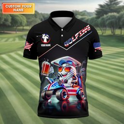 Let's Get Drunk And Drive The Golf Cart Custom Men's Golf Polo Shirt, Funny Golf Shirt, Dad Golf Gift SH818