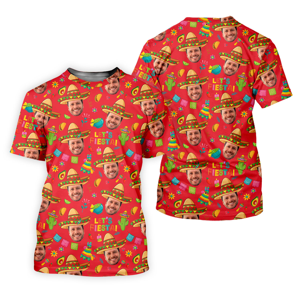 Let's Fiesta Cinco De Mayo Celebration Fiesta Themed Custom Face Red Golf Shirt For Women SH818