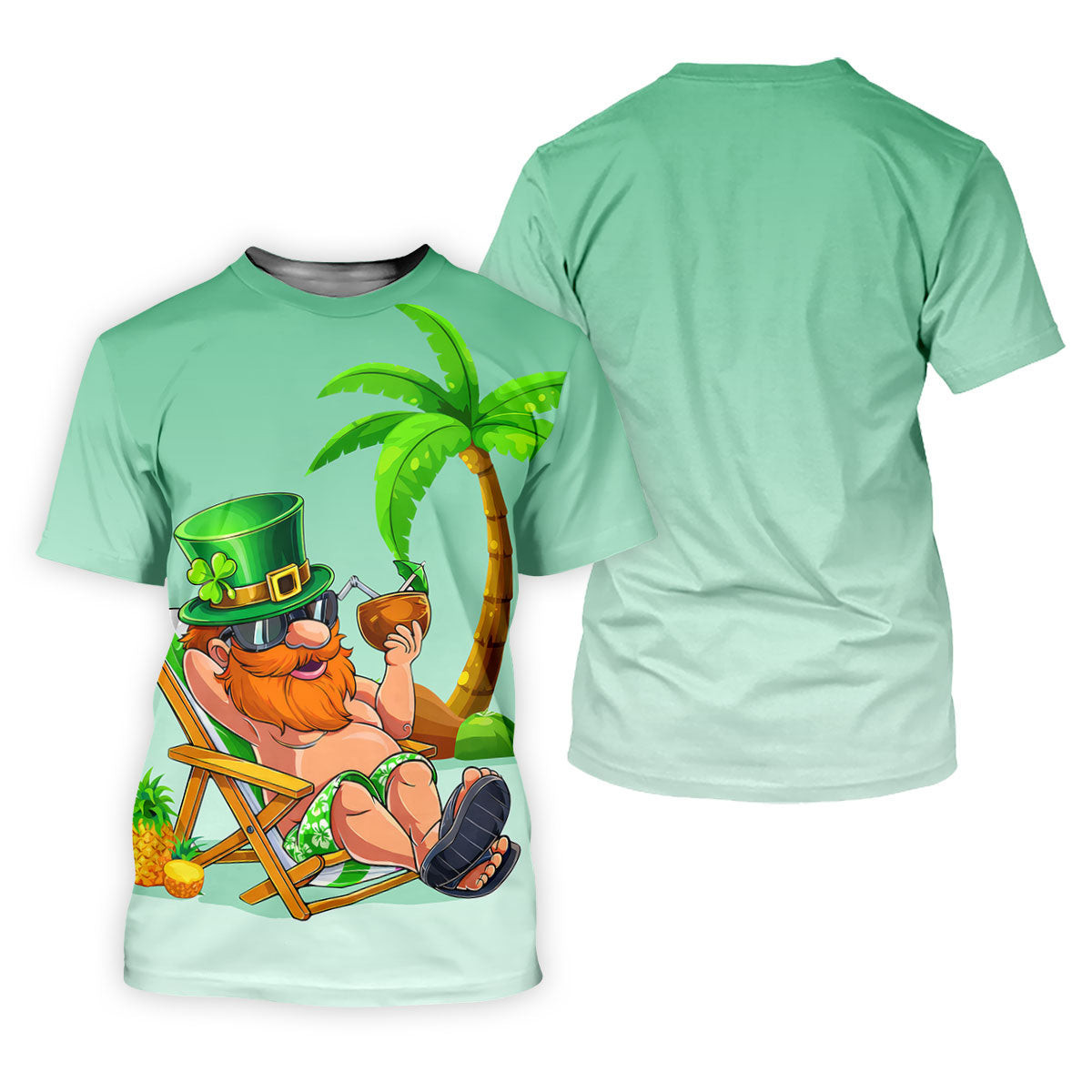 Leprechaun St Patrick's Day Hawaiian Summer Fun Golf Shirt, Golf Tops For Men, Golf Shirts For Men SH818