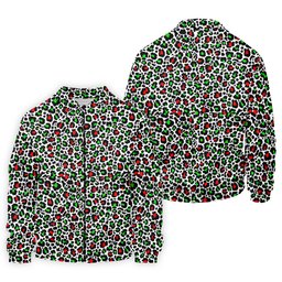 Leopard Pattern Xmas Pine Tree Green And Red Golf Tops For Men, Christmas Golf Shirt, Polo Shirts For Men SH818
