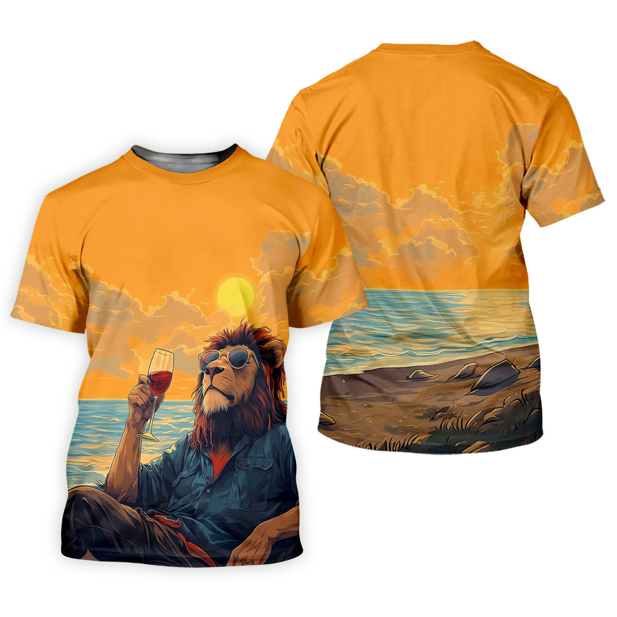 Lion Gentleman Sunset Reserve Hawaiian Golf Shirt, Women's Golf Tops, Ladies Golf Shirts SH818