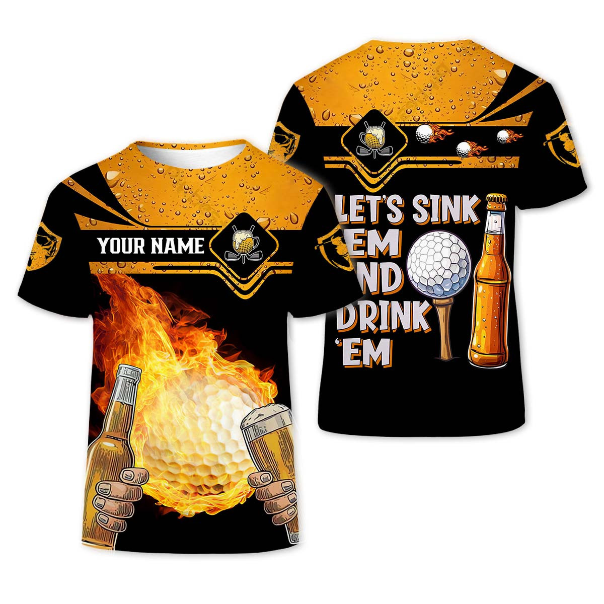 Let's Sink 'Em And Drink 'Em, Custom Golf Shirt, Personalized Golf Shirt, Unique Gift For Golfer SH818