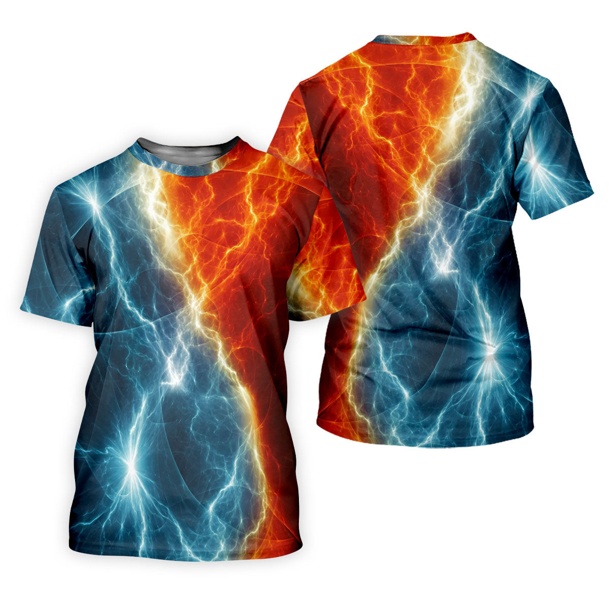 Lightning Fire And Ice Split Golf Polo Shirt, Golf Shirts For Women, Women's Golf Apparel SH818