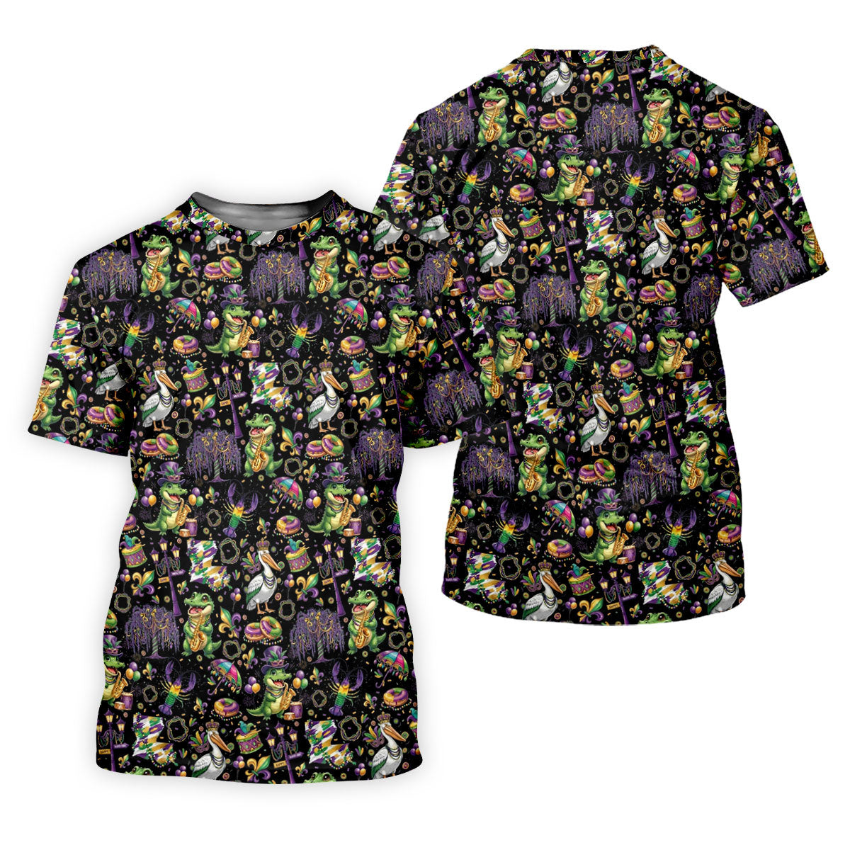 Mardi Gras Fleur De Lis Animal Band Black Golf Shirt, Women's Golf Shirts, Ladies Golf Polos SH818