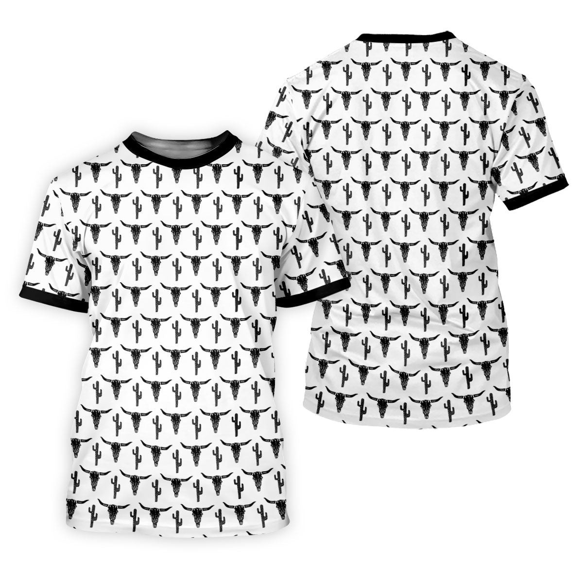 Longhorn Cow Skull Western Theme White Women Golf Top, Ladies Golf Shirts, Golf Shirt For Women SH818