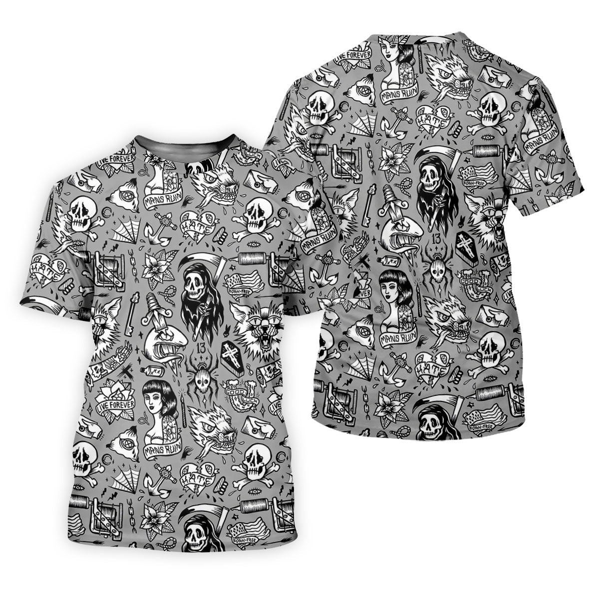 Mans Ruin Horror Theme Hawaiian Golf Shirt, Halloween Vibe Women's Golf Tops, Ladies Golf Shirts SH818