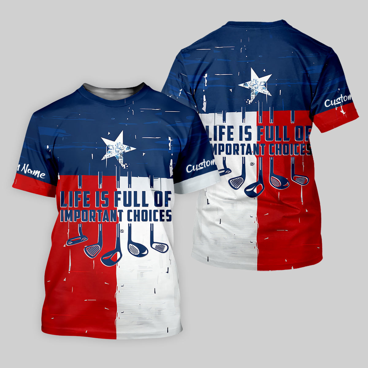 Life Is Full Of Important Choices Texas Custom Men's Golf Polo Shirt, Funny Golf Shirt, Dad Golf Gift SH818