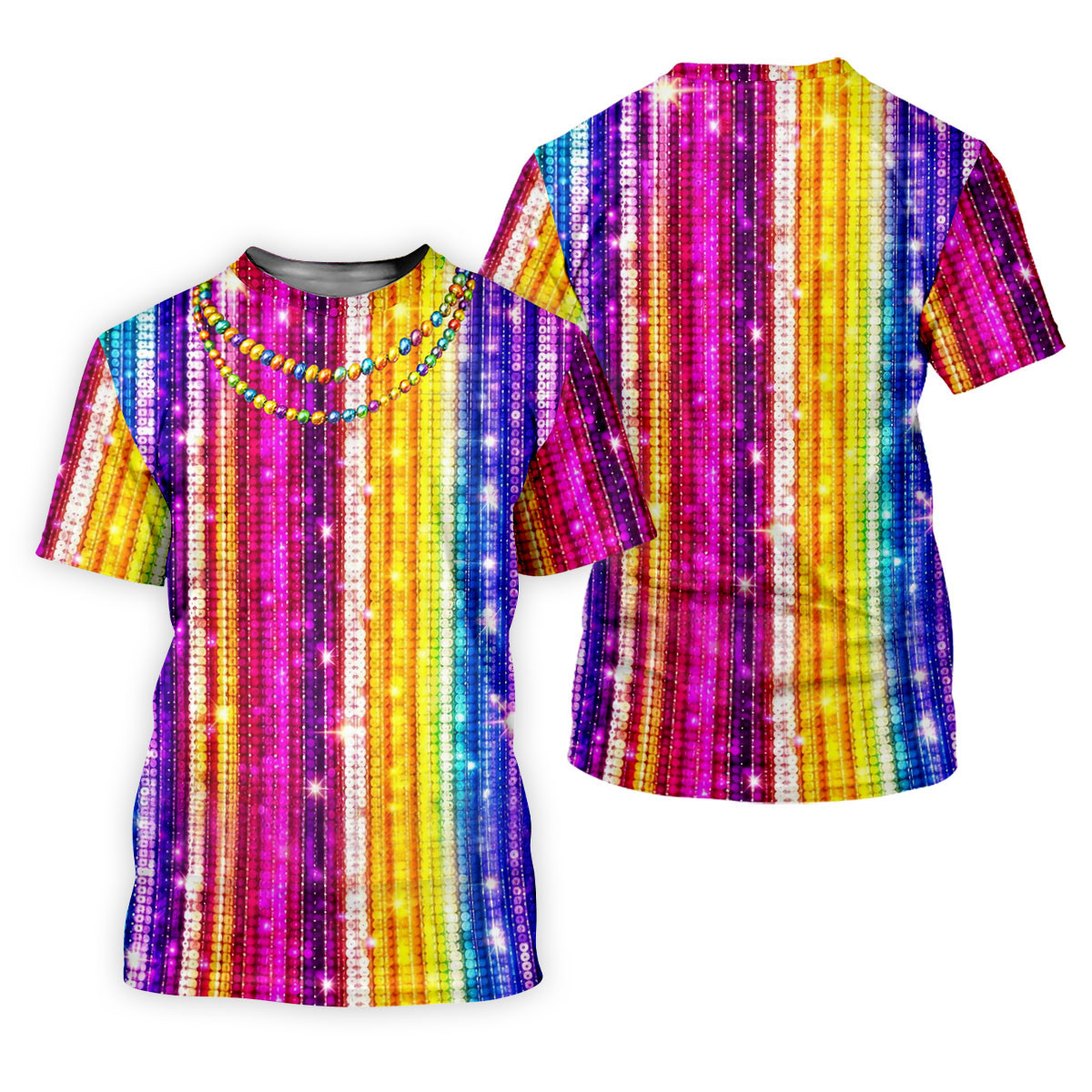 Mardi Gras Sequinned Glitter Print Women's Golf Shirts, Ladies Golf Polos, Golf Shirt For Women SH818