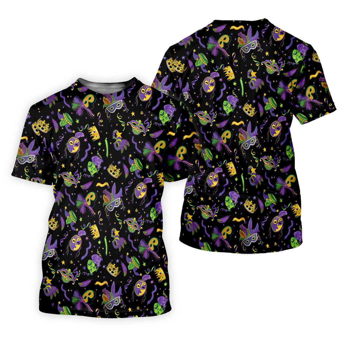 Mardi Gras Golf Polo Shirts, Mardi Gras Black Golf Shirt, Golf Tops For Men SH818