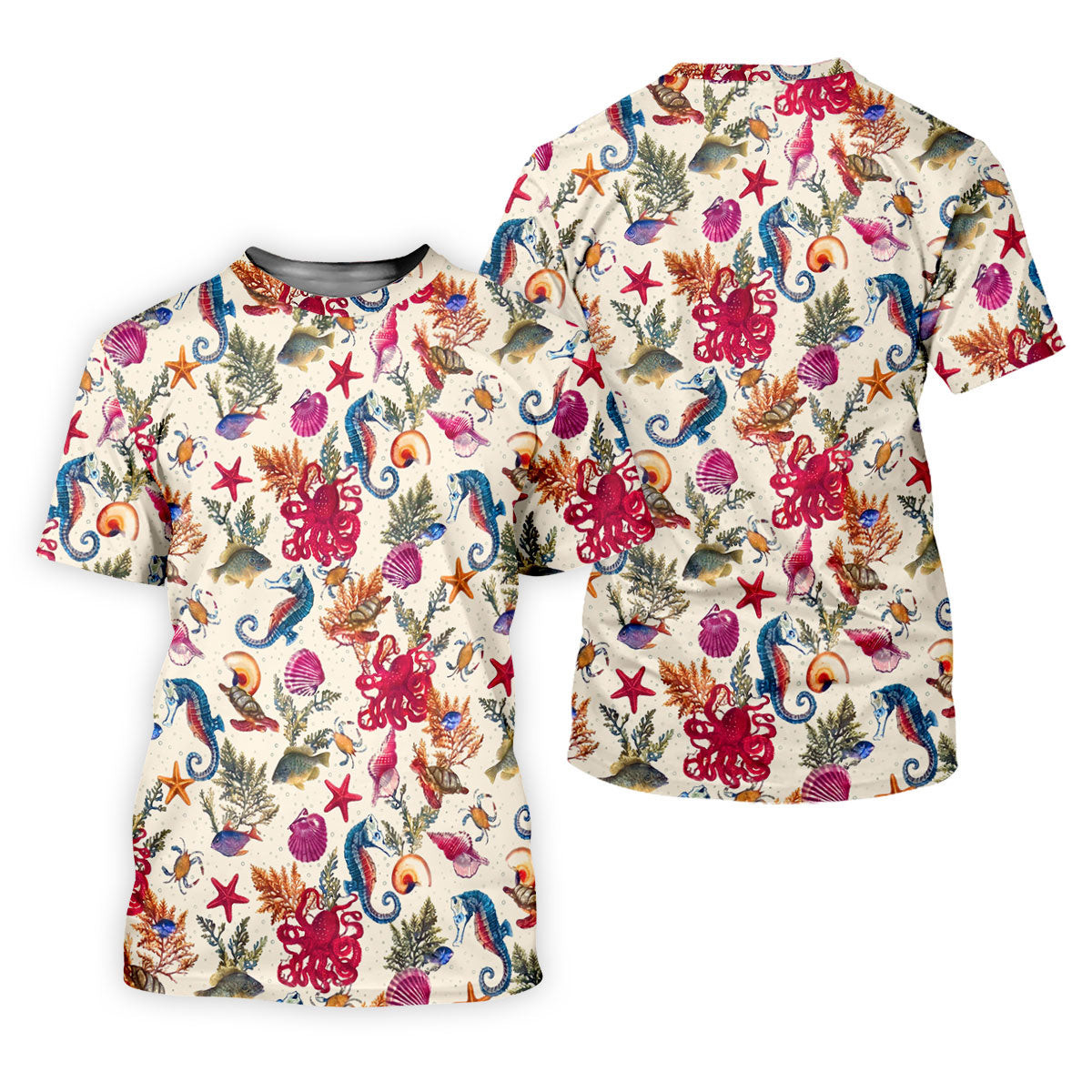 Marine Life Coral Reef Pattern Golf Shirt, Women's Golf Shirt, Hawaiian Golf Shirt, Golf Polo For Women SH818