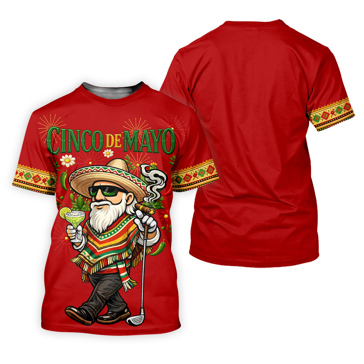 Margarita Man Cinco De Mayo Celebration Red Golf Shirt, Fiesta Theme Golf Shirts For Men SH818