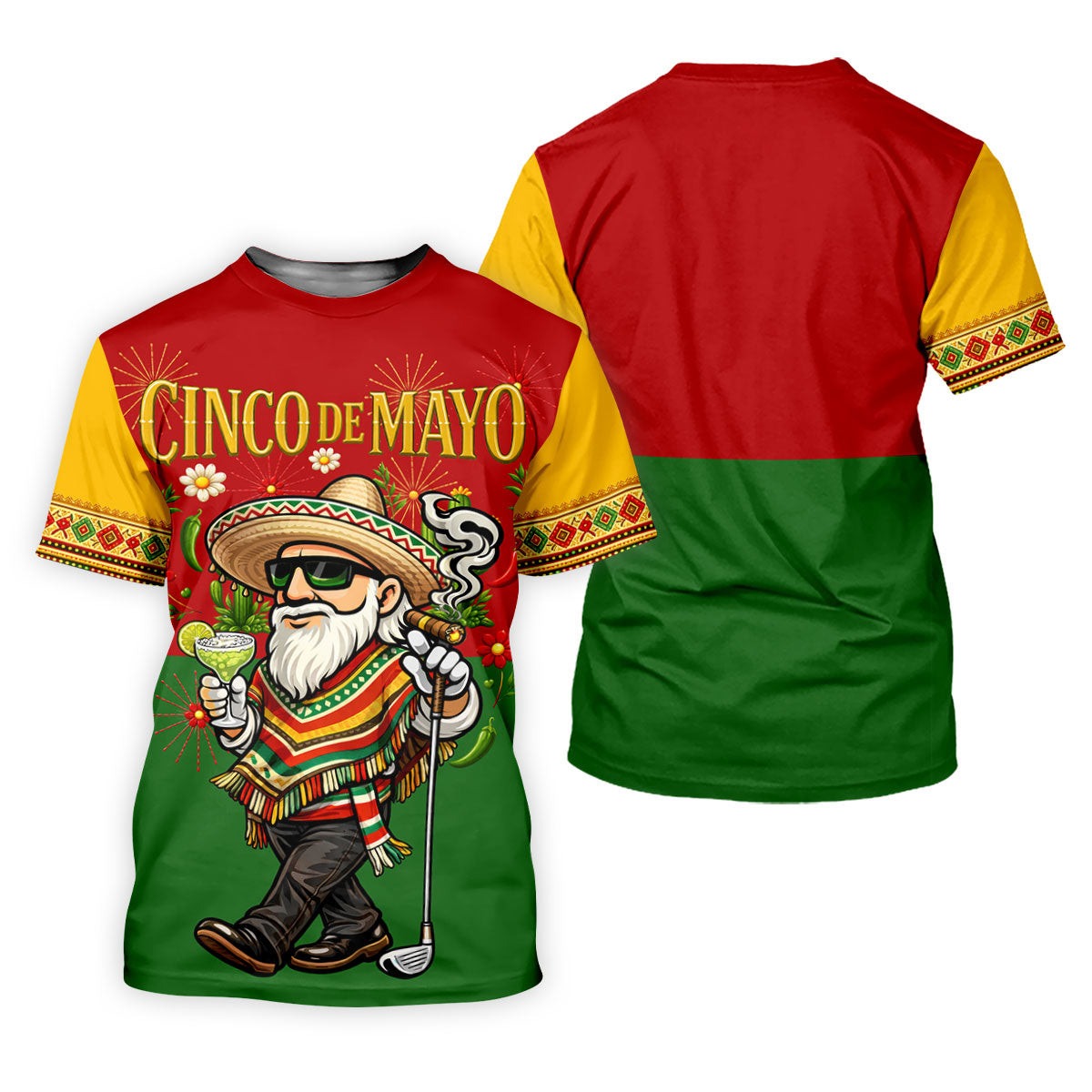 Margarita Man Cinco De Mayo Celebration Red Yellow Green Golf Shirt, Fiesta Theme Golf Shirt For Women SH818