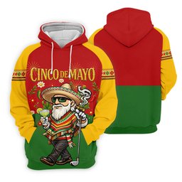 Margarita Man Cinco De Mayo Celebration Red Yellow Green Golf Shirt, Fiesta Theme Golf Shirts For Men SH818