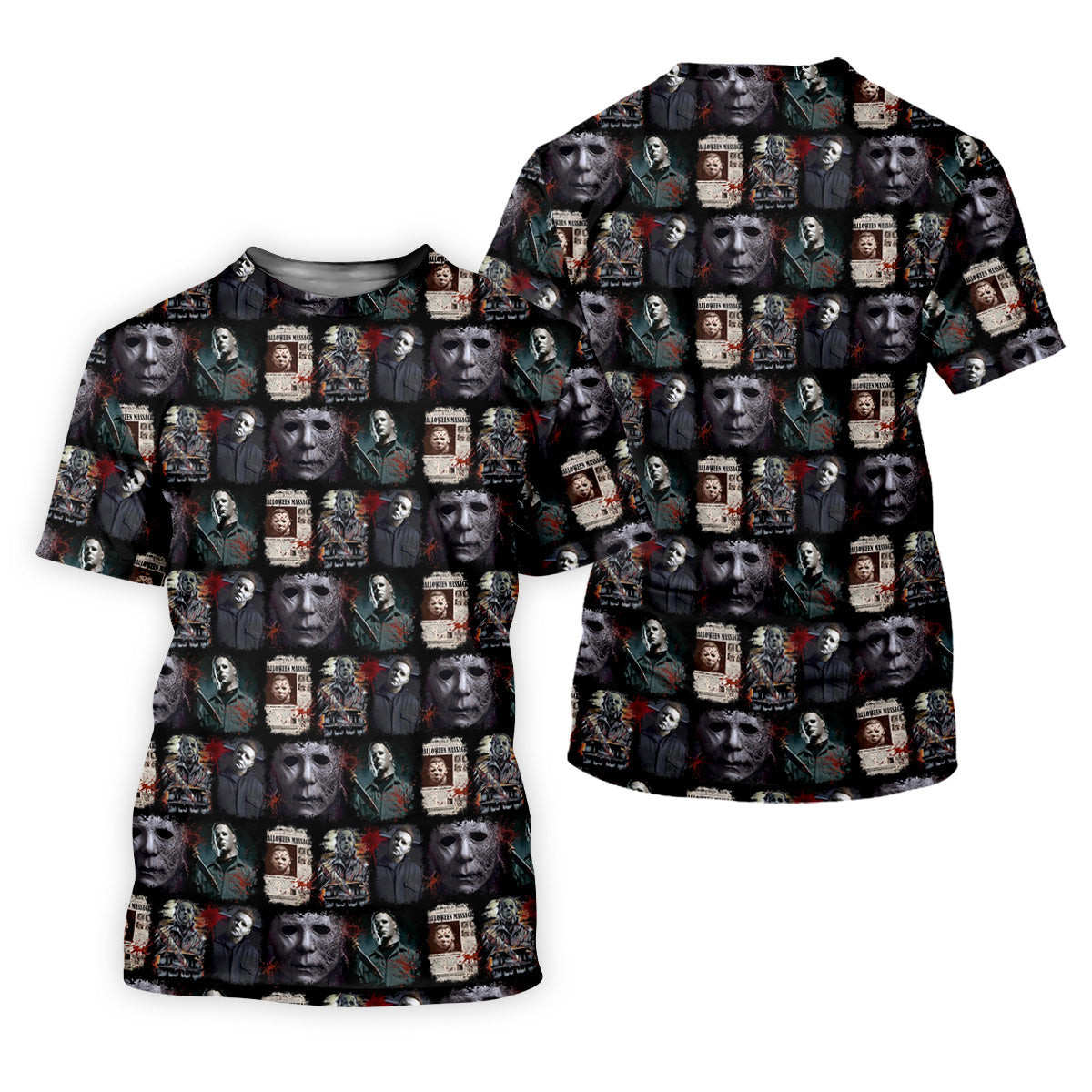 Michael Halloween Fun Men's Golf Polos, Classic Horror Characters Men Polo, Horror Movie Shirt SH818