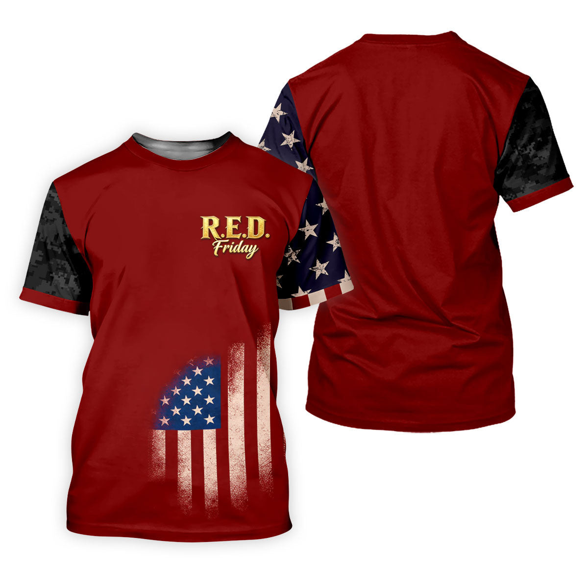 Military Support Golf Shirt, Red Friday Polo Shirt For Men, USA Flag Patriotic Apparel SH818