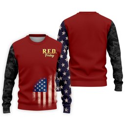Military Support Golf Shirt, Red Friday Polo Shirt For Men, USA Flag Patriotic Apparel SH818