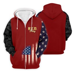 Military Support Golf Shirt, Red Friday Polo Shirt For Men, USA Flag Patriotic Apparel SH818