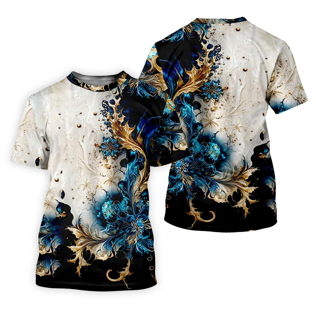 Metallic Flower Fractal Art Hawaiian Golf Shirt, Retro Golf Shirt, Polo Shirts For Men SH818