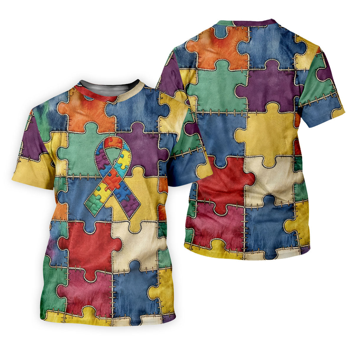 Men's Autism Awareness Print Short Sleeves t-shirt, Autism Awareness Shirt, Autistic Gifts For Adults SH818