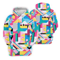 Memphis Pattern Golf Shirt, Retro 80s Geometric Color Block Design, Golf Shirt For Men SH818