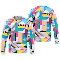Memphis Pattern Golf Shirt, Retro 80s Geometric Color Block Design, Golf Shirt For Men SH818