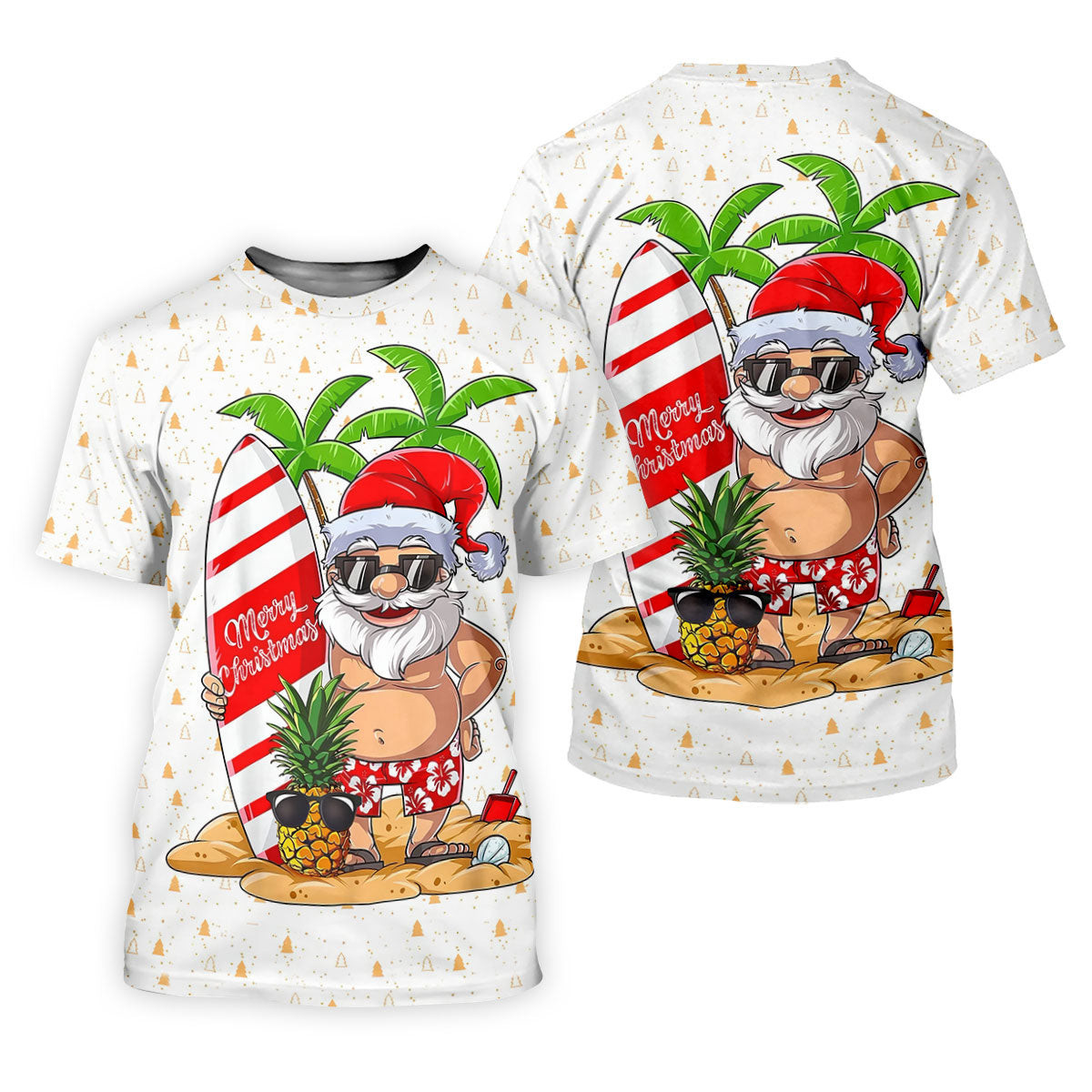 Men's Vacation Mode Santa Sufing Golf Shirt, Christmas Golf Shirt, Golf Apparel For Men SH818