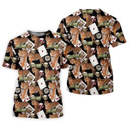 Money Tiger Poker Dice Chips And Cards Hawaiian Golf Shirt, Men's Funny Golf Shirts SH818