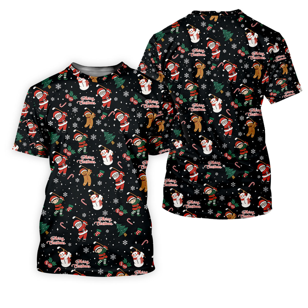 Merry Xmas Santa Gingerbread Snowman Christmas Golf Shirt, Ladies Golf Shirts, Golf Gifts For Women SH818