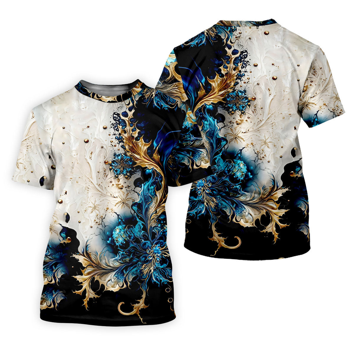 Metallic Flower Fractal Art Hawaiian Golf Shirt, Retro Golf Shirt, Women's Golf Tops SH818