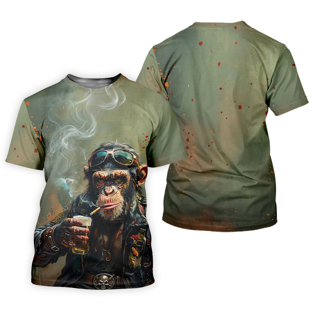 Monkey Outlaw Whiskey Ride Hawaiian Golf Shirt, Women's Golf Tops, Ladies Golf Shirts SH818