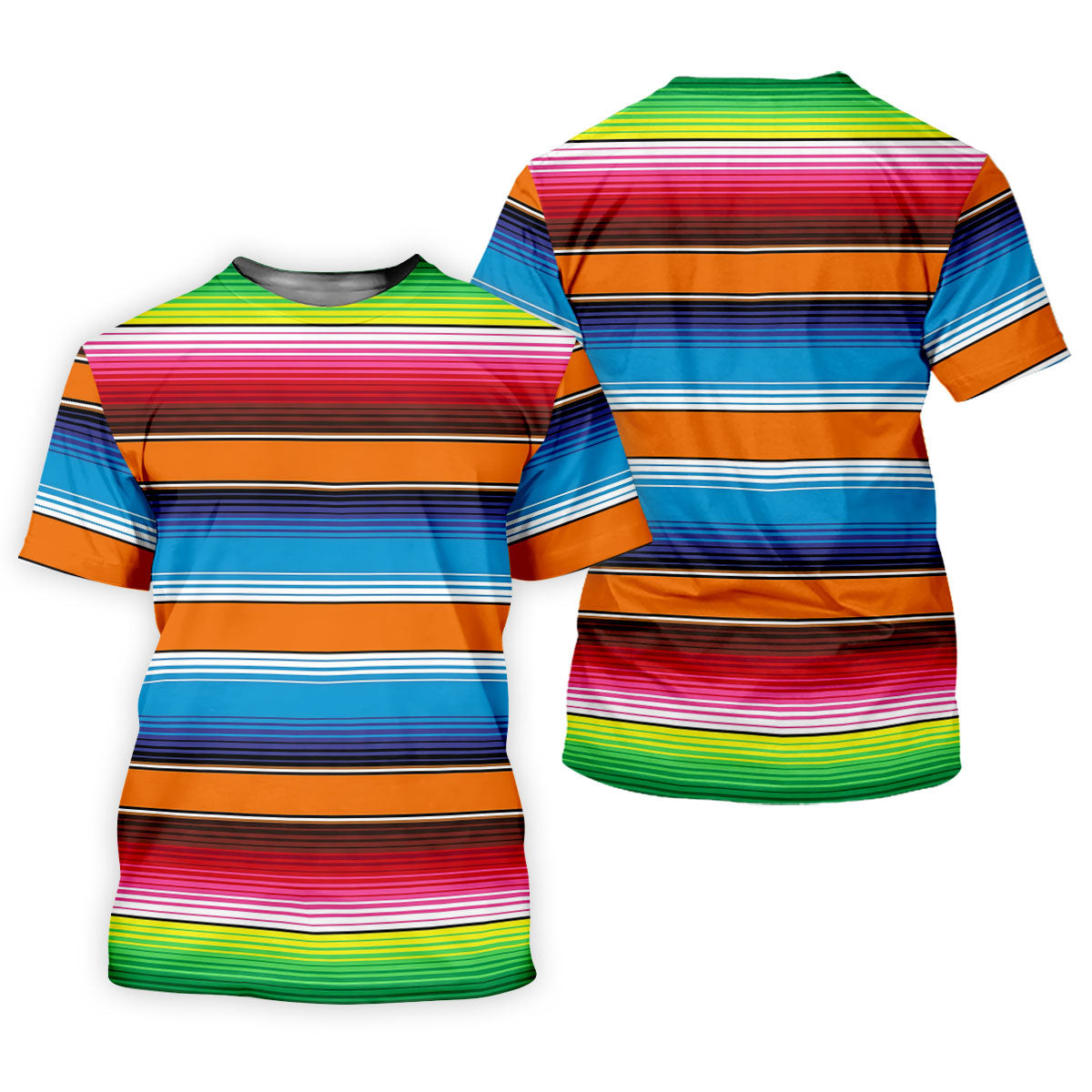 Mexican Serape Stripe Pattern Cinco De Mayo Celebration Fiesta Themed Golf Shirt For Women SH818