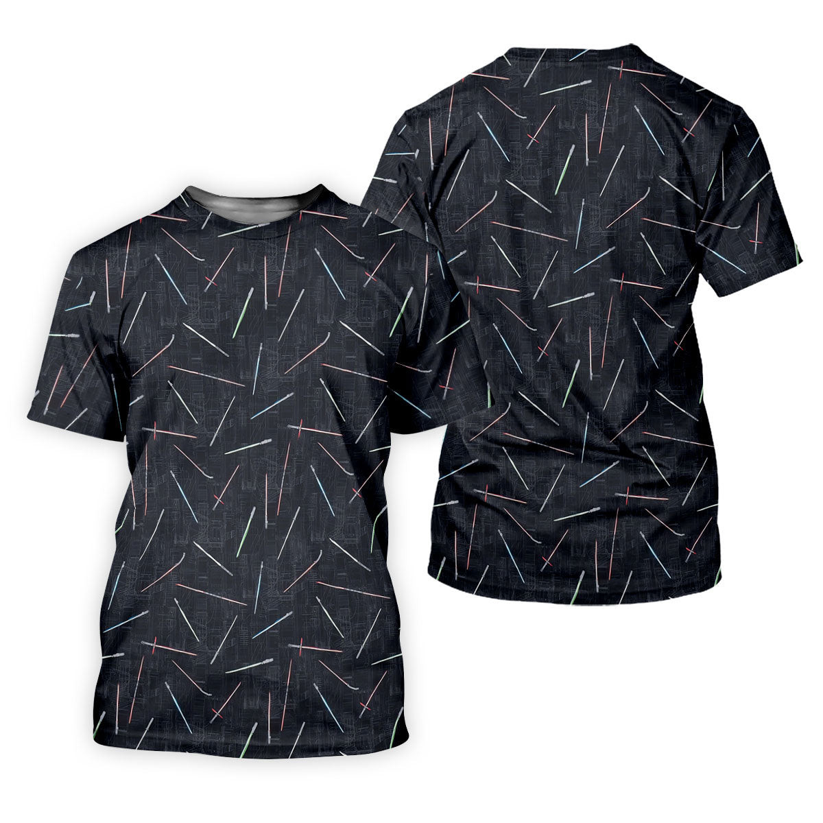Minimalist Neon Lightsaber Pattern Golf Shirt, Mens Polo Shirts, Golf Shirts For Men SH818