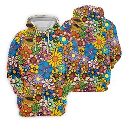Multicolor Retro Flower Power Golf Shirt, Mens Golf Polo, Hawaiian Golf Shirt, Golf Apparel For Men SH818