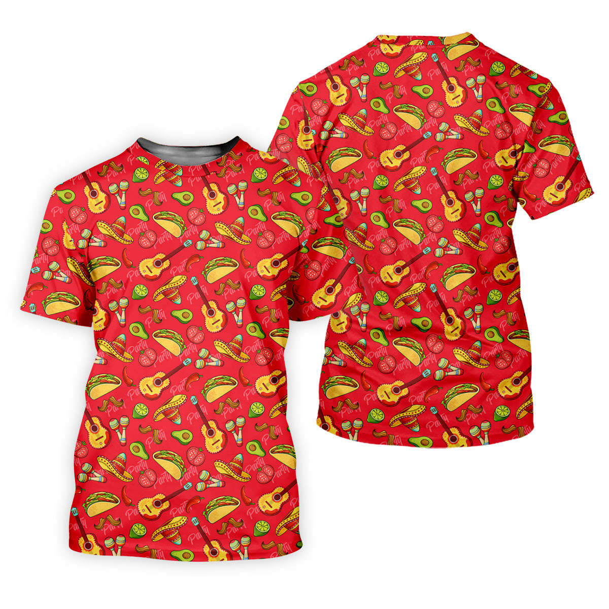 Mexican Party Seamless Pattern Red Ladies Golf Tops, Cinco De Mayo Celebration Golf Shirt For Women SH818