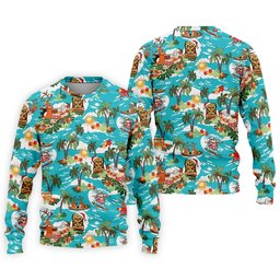 Men's Funny Surfing Santa Hawaiian Golf Shirt, Christmas Golf Shirt, Fun Golf Polo For Men SH818