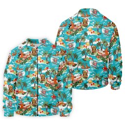 Men's Funny Surfing Santa Hawaiian Golf Shirt, Christmas Golf Shirt, Fun Golf Polo For Men SH818